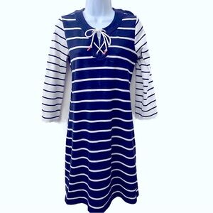 Tommy Bahama, Pima Cotton Floricita Stripe Shift Dress, Ocean Deep Small